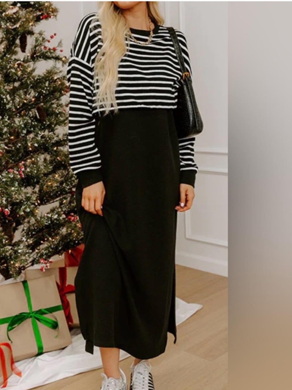 MODERN LINES KNIT MIDI
DRESS
